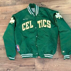 Vintage 80s Starter Boston Celtics Satin Jacket XLarge NBA
